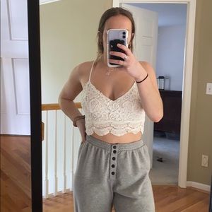 LA Hearts White Bralette crop top